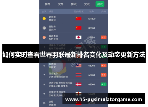 如何实时查看世界羽联最新排名变化及动态更新方法