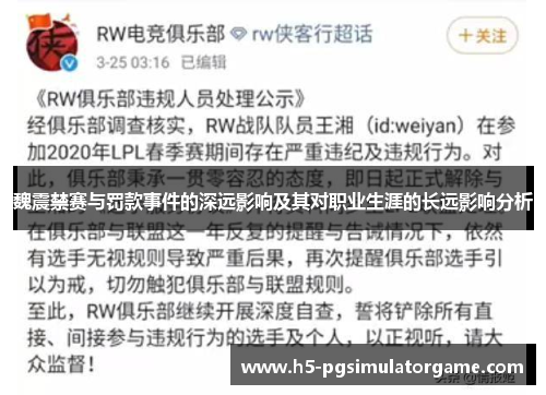 魏震禁赛与罚款事件的深远影响及其对职业生涯的长远影响分析