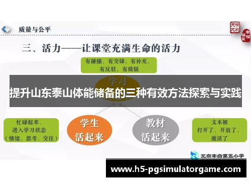 提升山东泰山体能储备的三种有效方法探索与实践